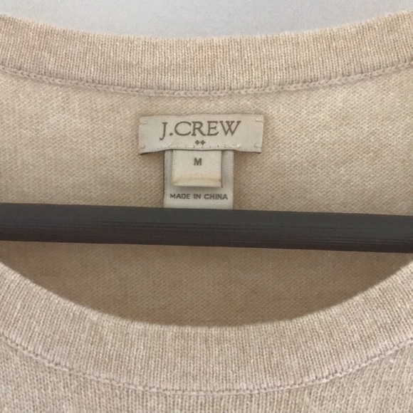 J. Crew Factory Tan Wool Blend Crew ShortSleeved Sweater Sz. M - Picture 2 of 6